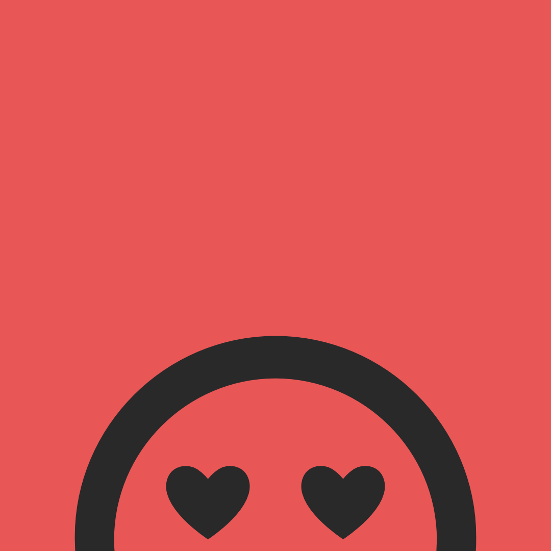 Emoticon mit herzförmigen Augen.|Emoticon with heart-shaped eyes.