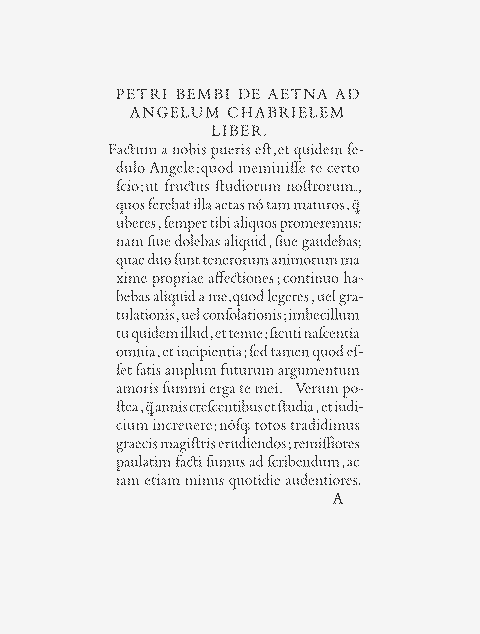 De Aetna – Buchseite als Schriftmuster