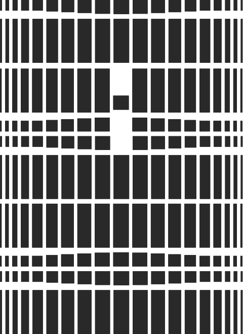 Fragments Grotesque – a graphic ornament made up of straight letters