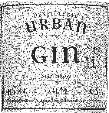 Destillerie Urban – Flaschenetikett für Urbans Gin