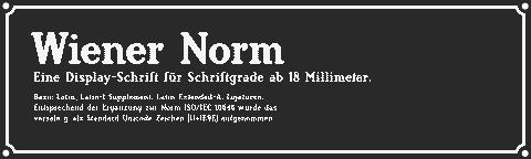 Wiener Norm – Straßenschild als Schriftmuster